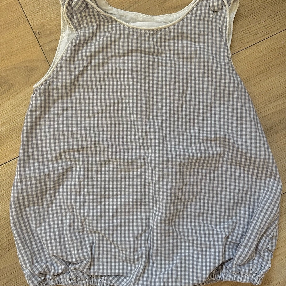 Lil Cactus Gray Gingham Romper